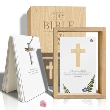 Imagem de LeMeeOly 52 cartas clássicas de versículo da Bíblia – Cartões de escritura diários de oração devocional, presentes cristãos para membros da igreja, presentes de bênção religiosa para homens e mulheres