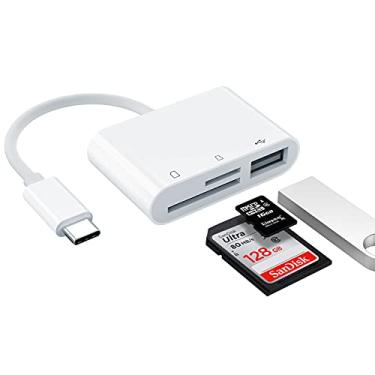 Imagem de Adaptador de leitor de cartão SD USB C, adaptador de leitor de cartão micro SD tipo C da iHoryson, leitor de cartão de memória de câmera USB C 3 em 1 para USB para novo Pad Pro MacBook Pro e mais dispositivos UBC C