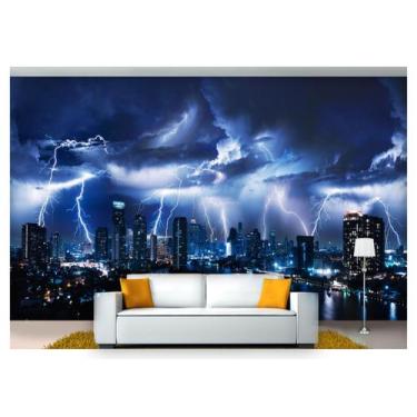 Imagem de Papel De Parede Cidade Prédios Tempestade 3D 6M² Ncd226 - Você Decora
