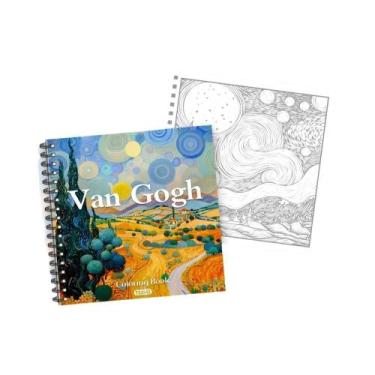 Imagem de Livro De Colorir Van Gogh Para Adultos, 30 Folhas, 100gsm, 8.3x8.3 Pol