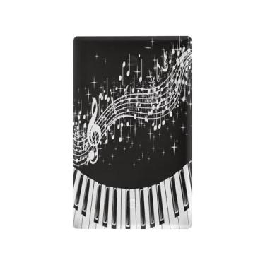 Imagem de Blueangle Placa de parede decoradora de capa em branco, tamanho padrão, teclas de piano, notas musicais, capa de interruptor para quarto de escritório em casa, 4,53 x 2,76 polegadas (562)