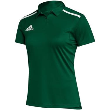 Imagem de adidas Camisa polo feminina Team Issue G verde-escuro - branco