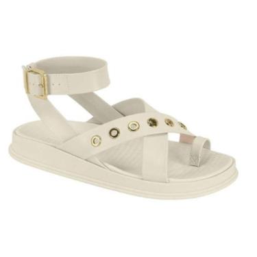 Imagem de Sandália Moleca Feminina Papete Dedo Conforto 5556.104 Cor:BrancoTaman