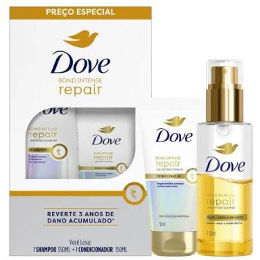 Imagem de Kit Dove Bond Intense Repair Shampoo + Condicionadoro + Óleo E Sérum +