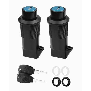 Imagem de OCHIKI Kit de fechaduras de alforje rígido adequado para Harley Honda, Yamaha, Kawasaki, Suzuki, universal, RS, bolsas de selim de motocicleta, com 2 chaves, preto