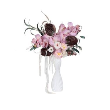 Imagem de VHDY85KA Decorações estilo europeu simulação de flores borboleta orquídea sala de estar entrada flores colocadas armário TV decoração casa de fazenda falsa (A)