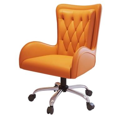 Imagem de Cadeira de escritório em casa cadeira executiva de couro para computador cadeira reclinável ergonômica para jogos encosto alto com suporte lombar, cadeiras de tarefas de vaidade eleváveis com braços