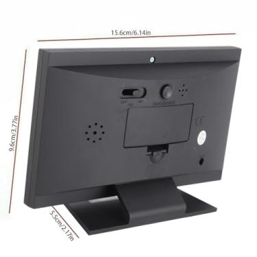 Imagem de GLOGLOW Relógio Meteorológico Digital, Grande Medidor de Umidade e Temperatura Com Display Colorido e Função de Soneca de Alarme, para Escritório Doméstico Interno (Preto)