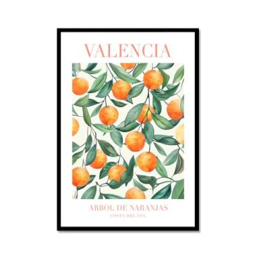 Imagem de Valencia Laranja Sorrento Limão Pêssego Sicília Pôsteres e Impressões Vintage Arte de Parede Pintura em Tela Imagens de Parede Cozinha Decoração de Casa (SKU1,20.3x30.5 cm = (20x30cm), Moldura de