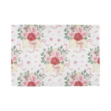 Imagem de Burbuja Jogo americano Love Letters, conjunto de 4, tapetes de mesa laváveis antiderrapantes, resistentes ao calor, para cozinha, mesa de jantar, ambientes internos e externos