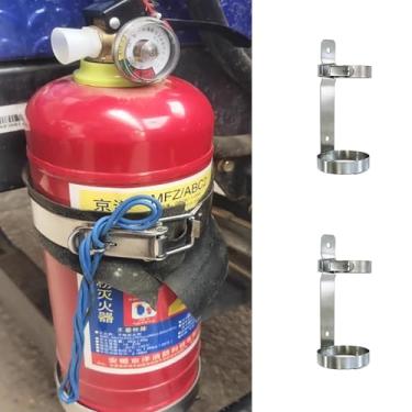 Imagem de Suporte de tanque de oxigênio de aço inoxidável - 2 peças de organizador de parede para laboratórios e fábricas, suporte de cilindro de oxigênio (diâmetro 14,5 cm/5,7 pol) - Suporte seguro de garrafa