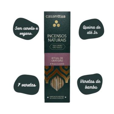 Imagem de Incenso Natural Casa Rittua Ritual de Gratidão Rosas e Lavanda