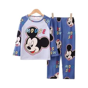 Imagem de Conjunto De Pijamas Disney Anna Elsa Para Meninas, Calças De Manga Com