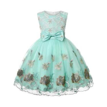 Imagem de Vestido De Festa Princesa Para Meninas Com Renda, Bordado Europeu-Amer