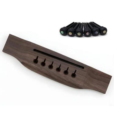 Imagem de Kit Luthier Para Violão Aço Cavalete + 06 Pinos com Abalone em Madeira