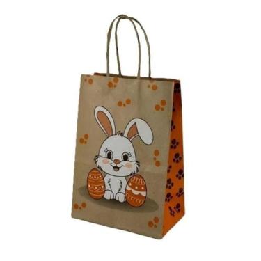 Imagem de Sacola de Papel Kraft - 13,5x8x19cm - Páscoa Rabbit - 10 unidades - Ri