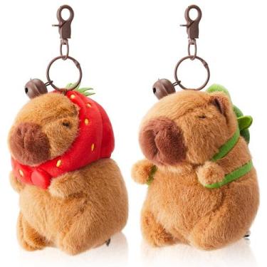 Imagem de Chaveiro de pelúcia Toy Simgoing Capybara com bolsa de tartaruga e cap