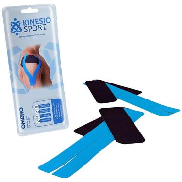 Imagem de Bandagem Elástica Adesiva Pré-Cortada para Ombro Kinesiosport Hipoalergênica Resistente...