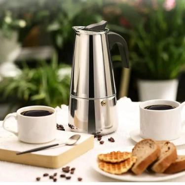 Imagem de Cafeteira Italiana Expresso Aço Inox 4, 6, 9 Xicara Filtro Térmica Man