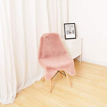 Imagem de Tapetes falsos curtos, formato irregular, tapete de cabeceira de pelúcia felpudo grosso e antiderrapante para quarto, chão, sala de estar, sala de estudos, banheiro, varanda, quarto das crianças, rosa, 6090 cm