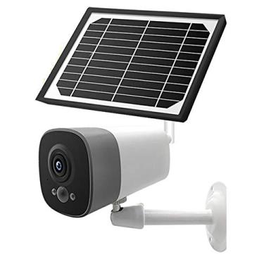 Imagem de Câmera solar sem fio 1080P, câmera de vigilância externa de segurança, com áudio bidirecional, detecção de movimento PIR, IP67 à prova d'água, visão noturna para casa / exterior