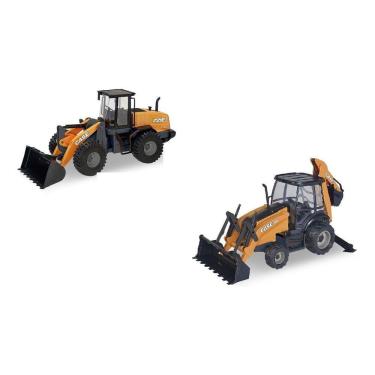 Imagem de Kit Infantil Carregadeira Retroescavadeira Case  721e 580n