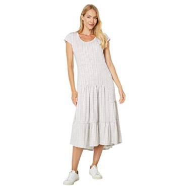 Imagem de Tommy Hilfiger Vestido midi listrado em camadas, Cáqui/branco brilhante, G