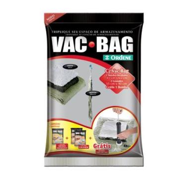 Imagem de Kit Saco Á Vácuo Protetor Vac Bag Com 1 Médio + 2 Grande + Bomba De Su