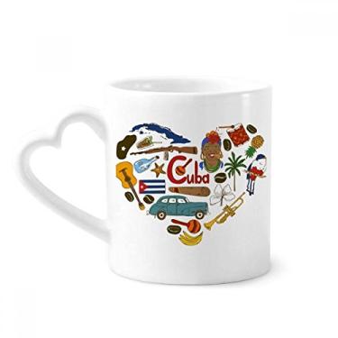 Imagem de Cuba Love Heart Landscap Caneca Bandeira Nacional Café Cerâmica Copo de Coração de Vidro