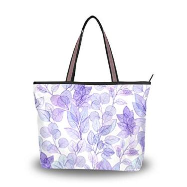 Imagem de Bolsa de ombro feminina My Daily com folhas de violeta, Multi, Large