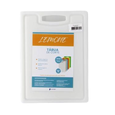 Imagem de Tábua De Corte Polietileno Lemone (Branco, 33x25x0,6 cm (com canaleta))