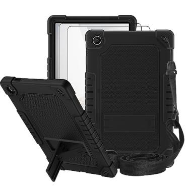 Imagem de FIEWESEY Capa para Tablet Pro Walmart Onn 11 (Modelo: 100110027), Capa protetora híbrida resistente à prova de quedas e à prova de choque para crianças Onn 11 Tablet Pro + protetor de tela (preto/preto, pacote com 2)