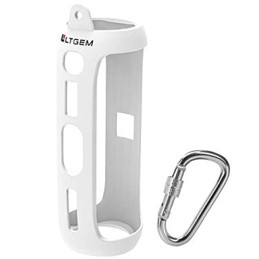 Imagem de LTGEM Capa de viagem de silicone compatível com alto-falante portátil JBL FLIP 5 impermeável com mosquetão extra - branca