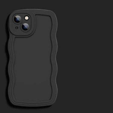 Imagem de Capa de telefone amortecedora ondulada encaracolada para Huawei Nova 9 10 SE Honor 8X 9X 10i 20 30i 50 60 70 80 Pro Capa de silicone proteção de lente, preta, para Honor 50 Pro