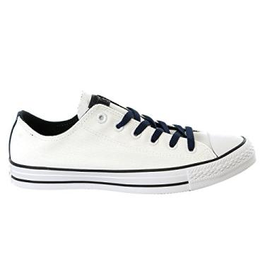 Imagem de Converse Tênis unissex Chuck Taylor All Star com detalhe duplo, Branco/obsidiana/preto, 11.5 Women/9.5 Men