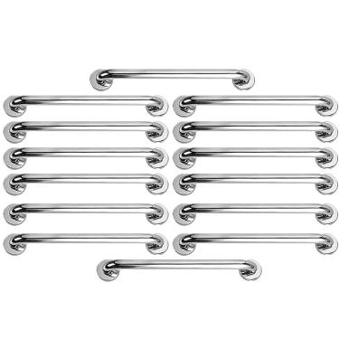 Imagem de Barra Alça Apoio 50Cm Aço Inox Kit 14 Uni Banheiro Corredor Corrimao Escada Idoso Gestante PCD