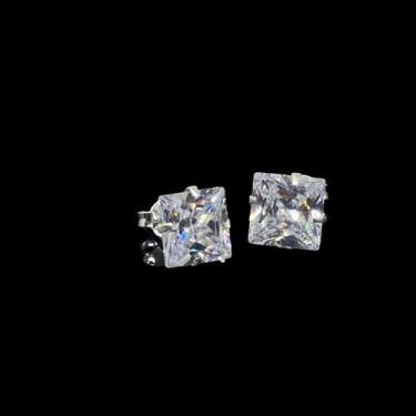 Imagem de Brinco Zirconia Quadrada - 10mm - realeza925