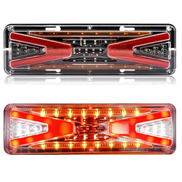 Imagem de jose2015 Kit de luz de reboque, barra de luz traseira de reboque de 31,8 polegadas, 56 LEDs, combinação de 3 cores, sinal de seta, luz de freio reverso, parada, lâmpada flash traseira para caminhões, trailers, caravanas e captadores de 24 V
