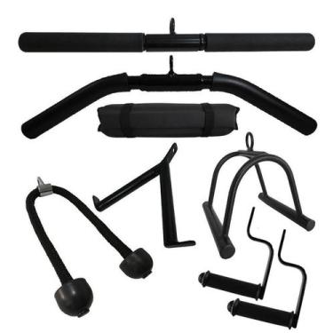 Imagem de Puxador Musculação Kit Academia Crossover 8 Peças - Famafit