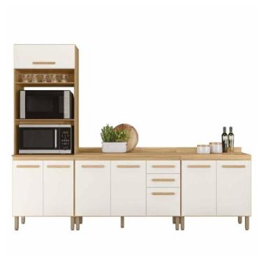 Imagem de Conjunto de Cozinha Aria Modulado com 8 Portas 2 Gavetas - Loja DoceLa