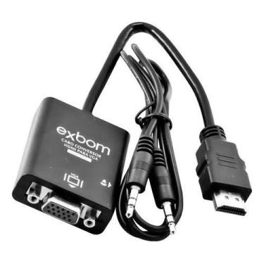 Imagem de Adaptador Hdmi P/ Vga Com Saida De Audio P2 Cabo Conversor - VIL