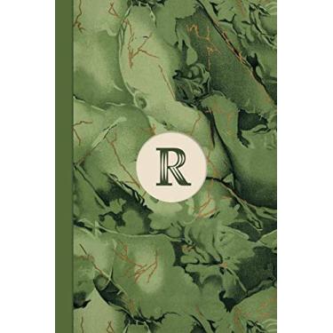 Imagem de Monogram R Marble Notebook (Leafy Green Edition): Blank Lined Marble Journal for Names Starting with Initial Letter R (Marble Notebooks Leafy Green)