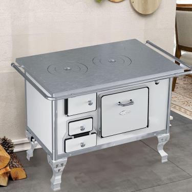 Imagem de Fogão A Lenha N2 Ferro Fundido Direito Preto Porta Basculante