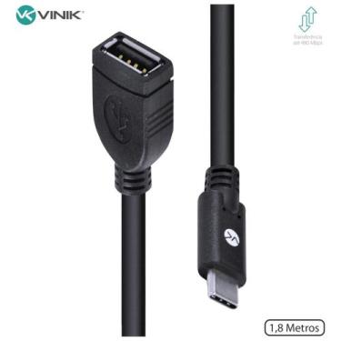 Imagem de Cabo usb tipo c x extensor usb a femea 2.0 1.8m c20uaf2 - VINIK