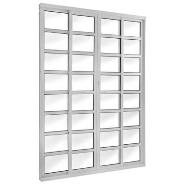 Imagem de Porta Correr 4 Folhas Móveis Central com Travessa Topsul 210x150cm Esq