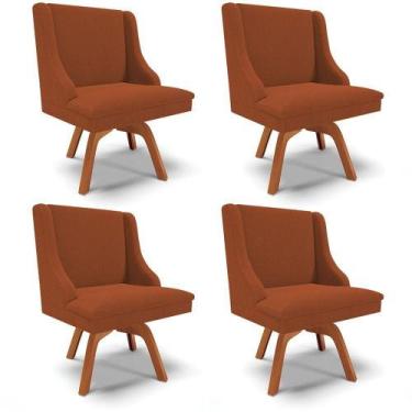 Imagem de Cadeira Sala De Jantar Giratória Mm35 Kit 4 Liz Bouclê Terra D03 - D'r