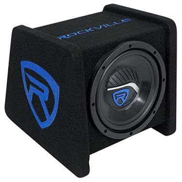 Imagem de Rockville Subwoofer de áudio automotivo RV8P 20.3 cm 400W, gabinete ventilado, graves profundos, manuseio de alta potência, estrutura durável, para entusiastas de áudio de carro