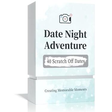 Imagem de 40 Date Ideas for Couples Date Night - Unique Scratch Off Date Night Card Games with Adventure Photo Album Book, Romantic Newlywed and Wedding Anniversary Couples Gifts for Him and Her