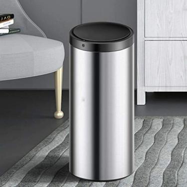 Imagem de Lixeira Automática Redonda 50l Com Sensor Prática E Moderna Branca