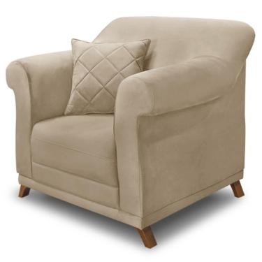 Imagem de Poltrona Decorativa Retro Polo Com Almofada Suede 1101 Ezz 1101